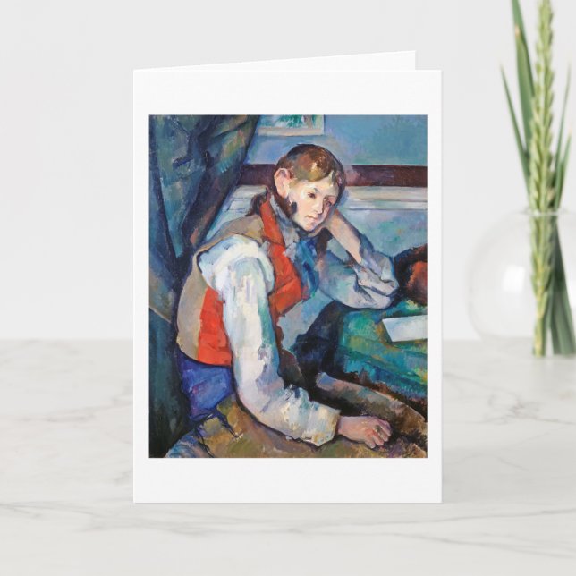 Pojken i den röda vesten, Cezanne Kort (Framsida)