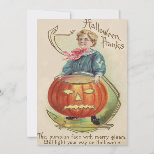 Pojken Jack O Lantern Pumpa Dikt (Framsida)