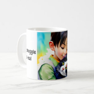 Pojken kramar katten, snörret är riktigt BFF Kaffemugg