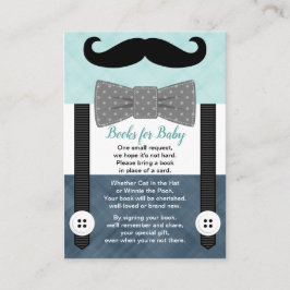 Pojken mustasch mint navy bok begär tilläggskort