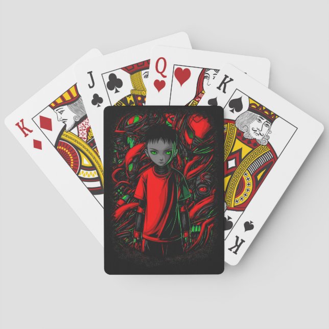Pojken och maskinerna casinokort (Baksidan)