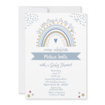 Pojken på inbjudan till Way Rainbow Baby Shower