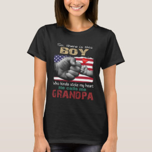 Pojken som slår mitt hjärta han kallar mig Gra T Shirt