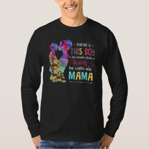 Pojken som slår mitt hjärta han kallar mig Mamma T Shirt