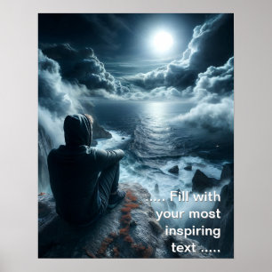 Pojken tittar till vågarna poster