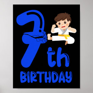 Pojkens 7-års födelsedagsfest. Sjunde födelsedagen Poster