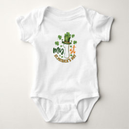 Pojkens dinosaur första St. Patrick's Day T Shirt