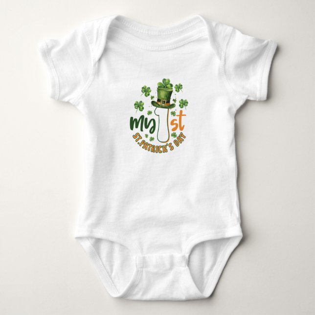 Pojkens dinosaur första St. Patrick's Day T Shirt (Framsida)