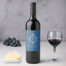 Pojkens dop klassiska blå vintage vapen religiösa 