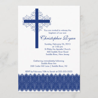 Pojkens Elegant Snöre-baptism| Christine Kor Inbjudningar