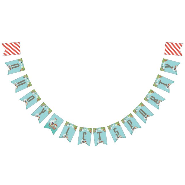 Pojkens födelsedag - Pirat Party - Låt oss Party Vimplar (Alla)