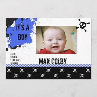 Pojkens födelsemeddelande i Sten Meddelande