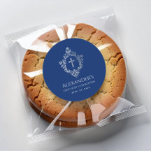 Pojkens första kommunion Royalblå vintage vapenskö