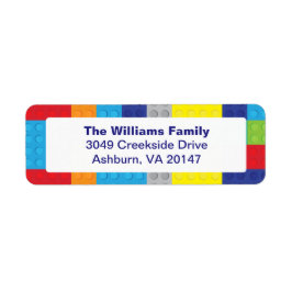 Pojkens plastblock av Leksak Returadress Etikett