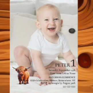 Pojkens speciella 1-årsfirande inbjudningar