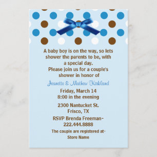 Pojkepars inbjudan för baby shower