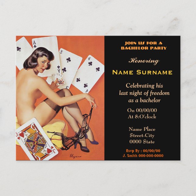 Pojkepokernatt, pojkenatt ut, STRIPCLUB, UNGKARL Vykort (Framsida)