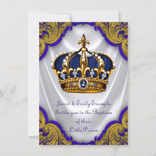 PojkePrince Dop Royal Slösa Guld virvlar runt Inbjudningar