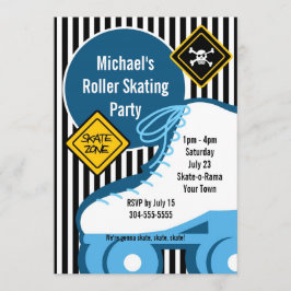 Pojkerulle som åker skridskor födelsedagsfesten inbjudningar