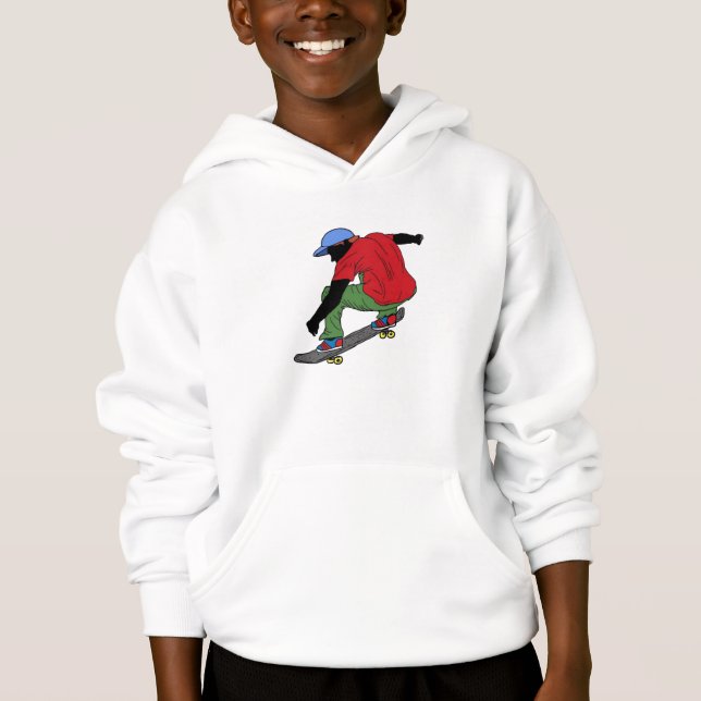 Pojkeskateboardhoodie Tee (Framsida)