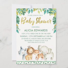 Pojkevild en Safaribaby showerinbjudan Inbjudningar