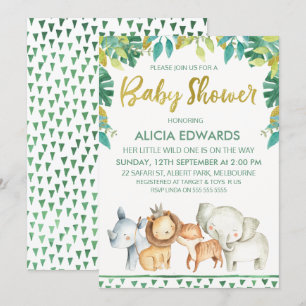 Pojkevild en Safaribaby showerinbjudan Inbjudningar