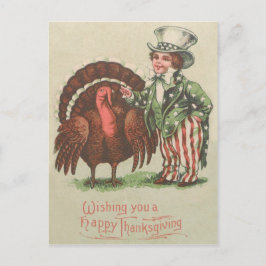 Pojkfarbror Sam Thanksgiving Turkiet Helg Vykort