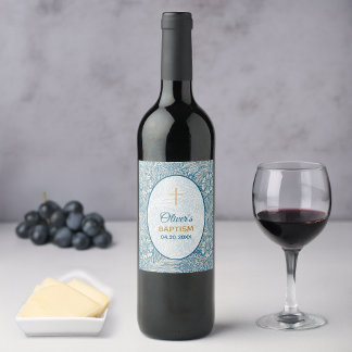 Pojkfärgning Blå Blommig Marigold William Morris Vinflaska Etikett