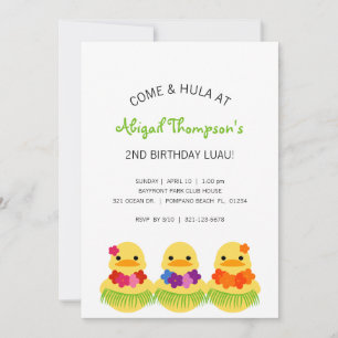 pojkflicka ANY AGE gummi ducky BIRTHDAY LUAU party Inbjudningar