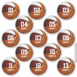 pojkflickors månvita basketboll på 13 klistermärken