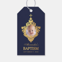 Pojkfotdopt blå fotoförgylld elegant