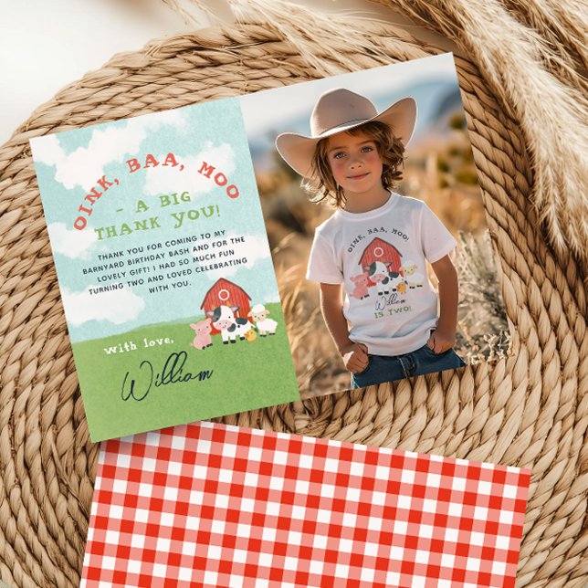 Pojkgårdens bakgård födelsedagsfoto tack kort (Skapare uppladdad)