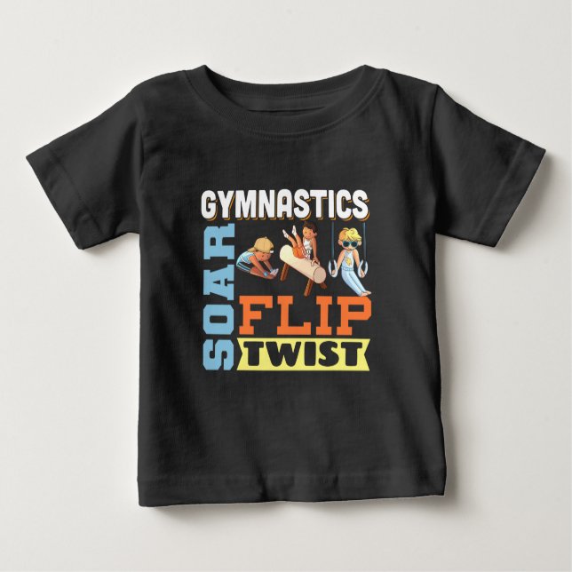  Pojkgymnastik Citat - Sväng Flipp Vrid  T Shirt (Framsida)