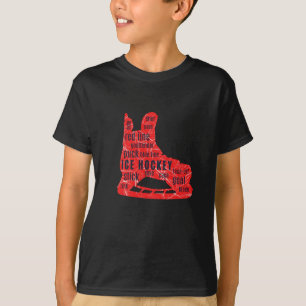 Pojkhockeyspelare T-shirt - rödskal med ord