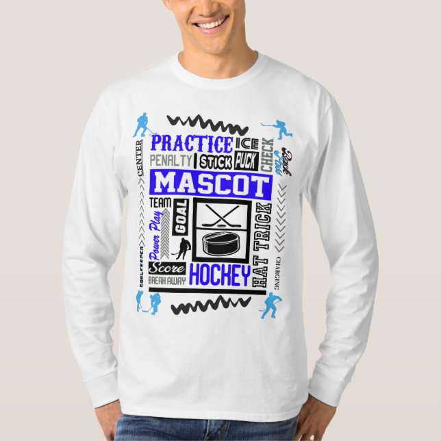 Pojkhockeyterminologi i blått    t shirt (Framsida)