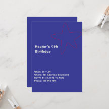 Pojkinbjudan Stjärna Blå Röd