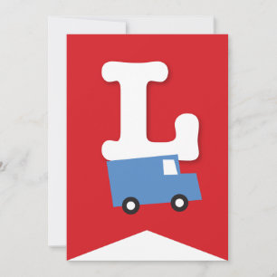 Pojkleksaker Transport Glad Födelsedagsfest Banner Inbjudningar