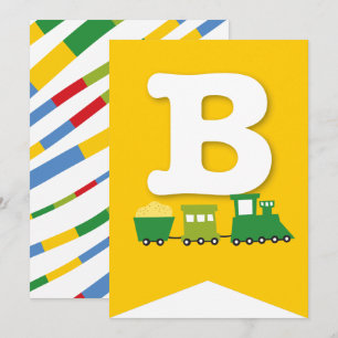 Pojkleksaker Transport Glad Födelsedagsfest Banner Inbjudningar