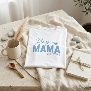 Pojkmamma Hjärta Est År Modernt Moderskap Fras T Shirt