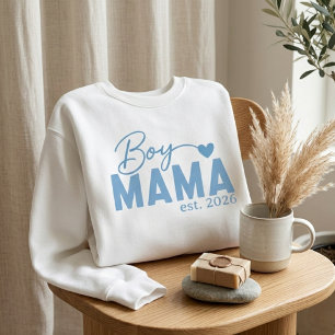 Pojkmamma Hjärtat Est År Fet Moderskap Skrift T Shirt