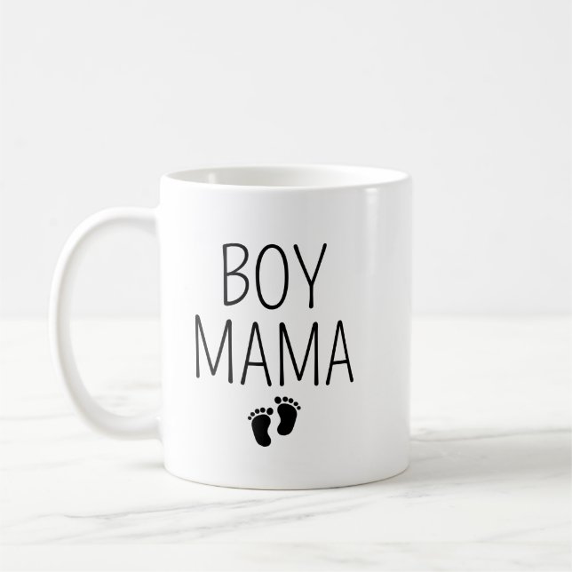 Pojkmamma-mugg med barns namn, anpassad mugg för m (Vänster)