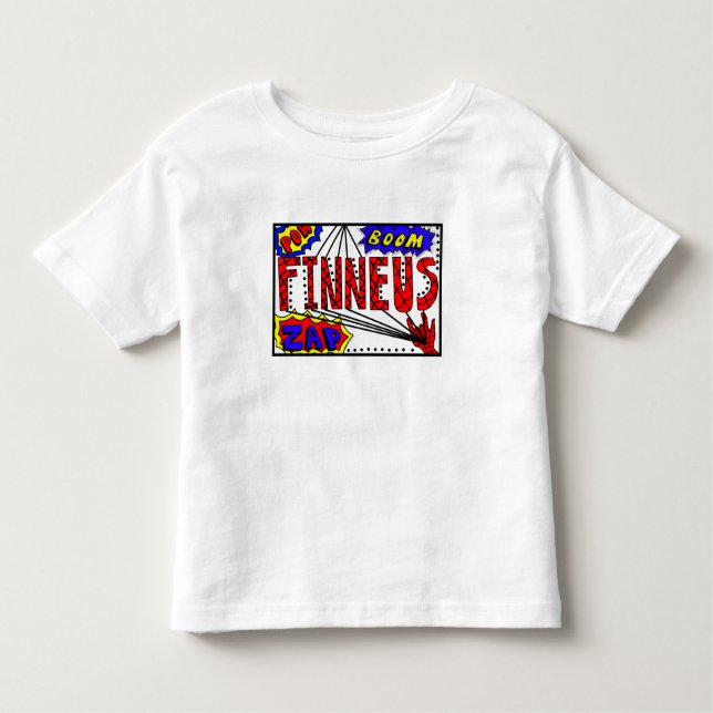 Pojknamn Finneus Spindelnät Superkrafter T Shirt (Framsida)