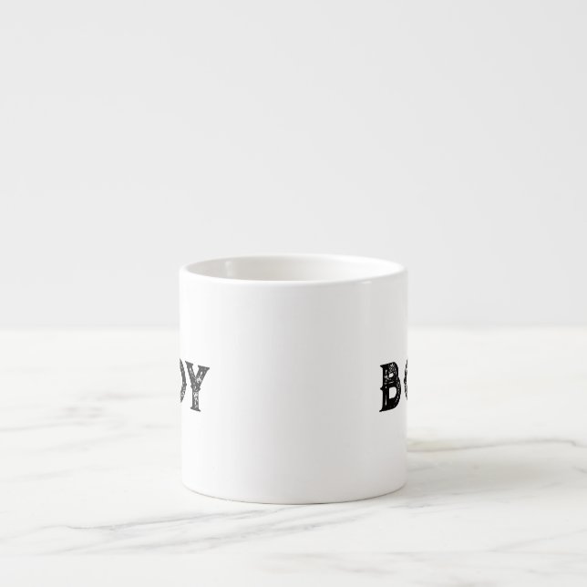 Pojknamn Stil Espresso text Specialmugg Espressomugg (Framsidan)