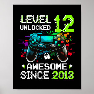 Pojknivå 12 Upplåst TV-spel 12-årsdag Poster