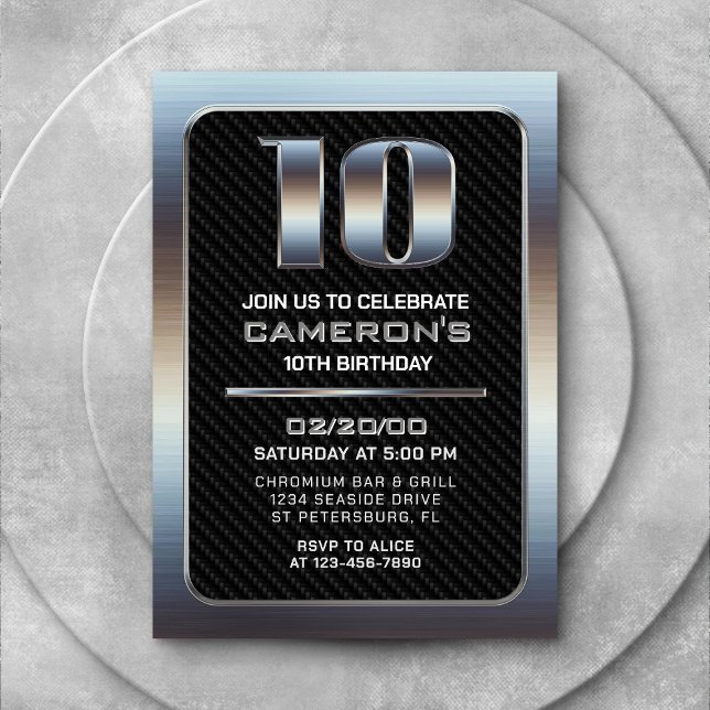 Pojks 10:e födelsedagsinbjudan inbjudningar (Skapare uppladdad)