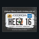 Pojks 16:e födelsedag i Georgia licensinbjudan Inbjudningar<br><div class="desc">Tonåring pojkar är svåra att handla för, eller hur? Men en tonårspojk som vingar 16 och får sitt körkort är en milstolpe att fira! Det finns gott om "Sweet sixteen"-konstruktioner där ute, men inte så många utformningar som är inriktade på pojkarna. Den här designen summerar din födelsedagsfirande snabbt. Det är...</div>