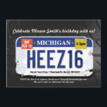 Pojks 16:e födelsedag: Michigans licensinbjudan Inbjudningar<br><div class="desc">Tonåring pojkar är svåra att handla för, eller hur? Men en tonårspojk som vingar 16 och får sitt körkort är en milstolpe att fira! Det finns gott om "Sweet sixteen"-konstruktioner där ute, men inte så många utformningar som är inriktade på pojkarna. Den här designen summerar din födelsedagsfirande snabbt. Det är...</div>