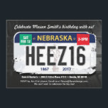 Pojks 16:e födelsedagsinbjudan till Nebraska Inbjudningar<br><div class="desc">Tonåring pojkar är svåra att handla för, eller hur? Men en tonårspojk som vingar 16 och får sitt körkort är en milstolpe att fira! Det finns gott om "Sweet sixteen"-konstruktioner där ute, men inte så många utformningar som är inriktade på pojkarna. Den här designen summerar din födelsedagsfirande snabbt. Det är...</div>