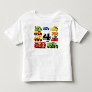Pojks Anpassningsbar Bygge Lastbil 4e födelsedagen T-shirt