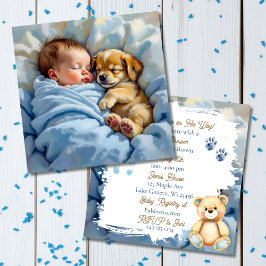 Pojks babyskor | Puppy Theme Inbjudningar